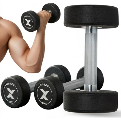 XTREXO Liatinová jednoručka potiahnutá pogumovaná 8 kg