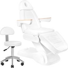 BeautyOne elektrické kosmetické křeslo Sillon 273B LUX3 + kosmetická židle s opěradlem bílá