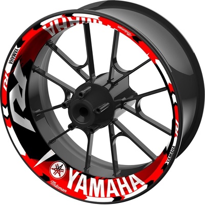 SEFIS jednodielne polepy na kolesá YAMAHA R1 Motoman čierno-červená