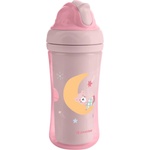 KikkaBoo Чаша със силиконовa сламка 220мл Moony me Pink (31302030079)