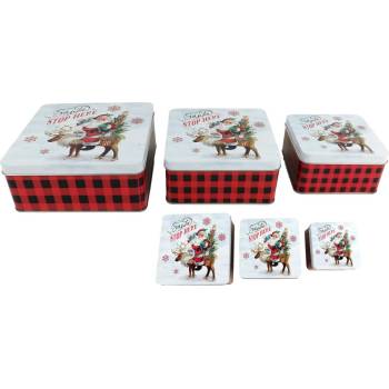 MAKRO Dóza dekoračná vianočná 3ks