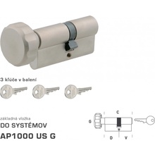 MPkovania DK - AP1000 US G - s gombíkom, D 40 + V 55 mm, NIM - nikel matný