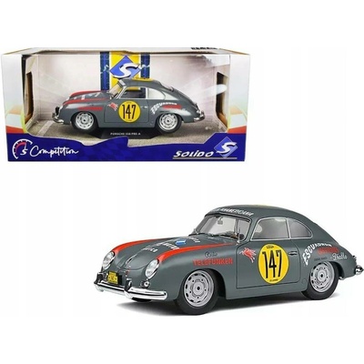 Solido Porsche 356 Pre a Coupe N 147 Racing Panam 1954 Šedá Červená 1:18