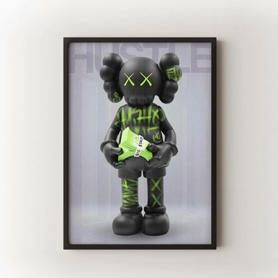 Hustle Kaws Velikost: 70x100 cm, Rám: Černý