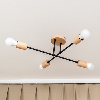 Helam Плафониера CAMBRIDGE 4xE27/15W/230V, изработена от бор (HE1721)