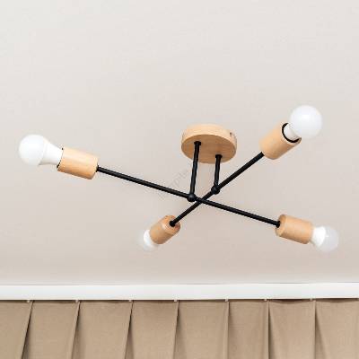 Helam Плафониера CAMBRIDGE 4xE27/15W/230V, изработена от бор (HE1721)