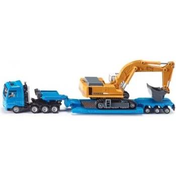 SIKU - Комплект тир и багер Heavy haulage transporter with flat bed trailor (1847)