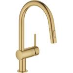 GROHE Кухненски смесител Grohe Minta с издърпващ се душ, матово злато, Cool Sunrise (32321GN2)