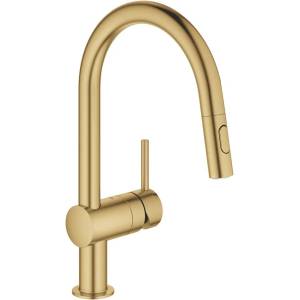 GROHE Кухненски смесител Grohe Minta с издърпващ се душ, матово злато, Cool Sunrise (32321GN2)