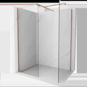 Mexen Kioto стена за душ Walk-in 160 x 110 cm, прозрачно, розово злато - 800-160-202-60-00-110 (800-160-202-60-00-110)