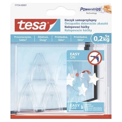 Tesa Samolepicí průhledný dekorační háček na sklo 0.2kg (77734-00007-00)