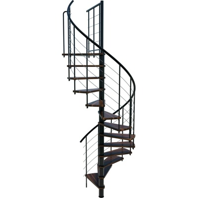 Minka STAIRS Kombinované točité schodisko Venezia Smart orech/čierna pr. 160 cm