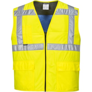Portwest hi-vis cooling cv02 / Светлоотразителна охлаждаща жилетка - hv жълта s/m (cv02yers/m)