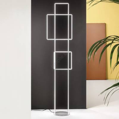 Ondaluce - LED димируема подова лампа DOWEL LED/77W/230V сребриста (OND0105)