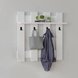 TopMebel Стенна закачалка TopMebel от меламин в бял цвят 70x18x70cm
