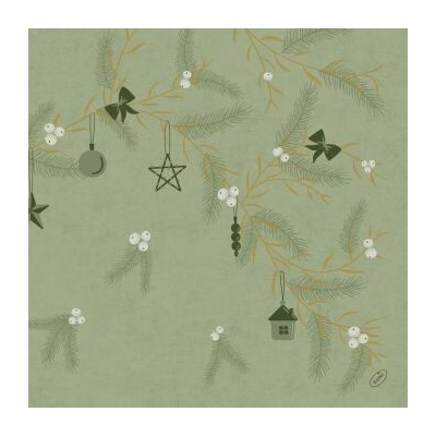 BioDunisoft Ubrousek 40x40cm NOEL PISTACHIO 60 ks