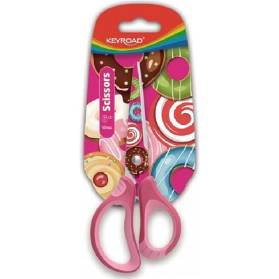 Školské nožnice KEYROAD Tatto Soft blister mix farieb