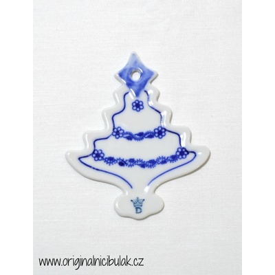 Cibulák vianočná ozdoba obojstranná stromček záves 7cm cibulový porcelán originálny cibulák Dubí