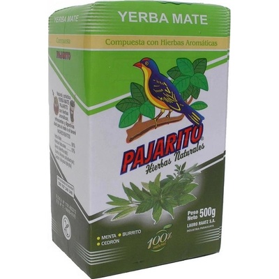 Yerba mate pajarito mint cedron a burito 500 g