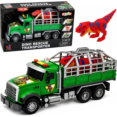 Tomido Přepravní náklaďák s klecí + figurka dinosaura T-Rexe světla zvuky 1:12