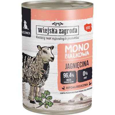 Wiejska Zagroda Dog jehněčí 12× 400 g