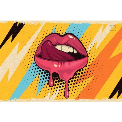 Ceduľa Retro Vontage Red Lips