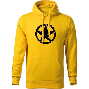 Image 1 of DRAGOWA мъжки суитшърт с качулка Звезда, жълт, 320г/м2 (5826)
