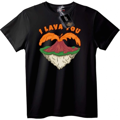 NOONEBRAND Тениска Обичам те, вулкан - 5XL, Black