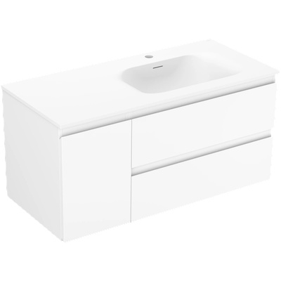 Mexen Orio шкаф за баня 100 см с мивка Vela дясна, 2S, 1D, бял мат - 91A13-10047-3-BBFFFF01-W23P01 (91A13-10047-3-BBFFFF01-W23P01)