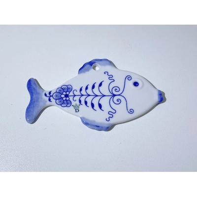 Cibulák vianočná ozdoba rybyčka 11cm cibulový porcelán originálny cibulák Dubí