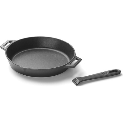 Grandpro litinová grilovací pánev 20 cm A03001001T, šedý smalt, odnímatelná rukojeť, rovné dno
