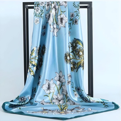 HARAHU Шал ka-33859 - Синя / Цветя kp33859 (ka-33859)