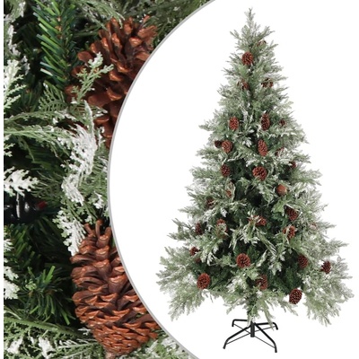 Vidaxl Vánoční stromek se šiškami zelenobílý 195 cm PVC a PE 340535 HangarStore.cz – Sleviste.cz