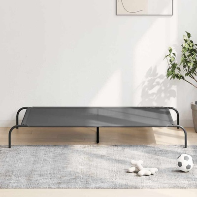 vidaXL Повдигнато легло за кучета сиво 150x90x20 cm Текстилен стомана (42000845)
