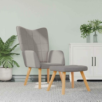 vidaXL 327939 Relaxační se stoličkou taupe textil