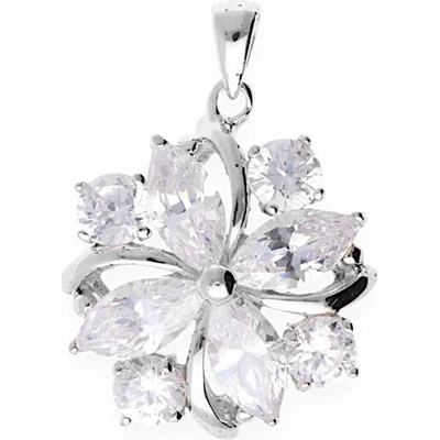 MPM Dámský ocelový nerezový přívěsek Floral Elegance stříbrné barvy SPD.8260