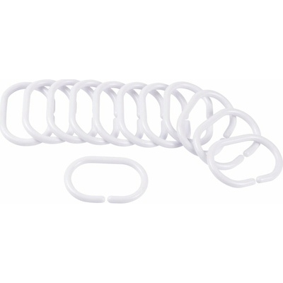 Biele háčiky k sprchovému závesu v súprave 12 ks 4 cm Vitamine – douceur d'intérieur