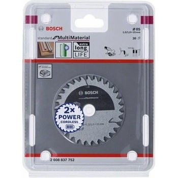 Bosch Pilový kotouč ze slinutého karbidu Accessories 2608837752 Průměr: 85 mm zubů 30