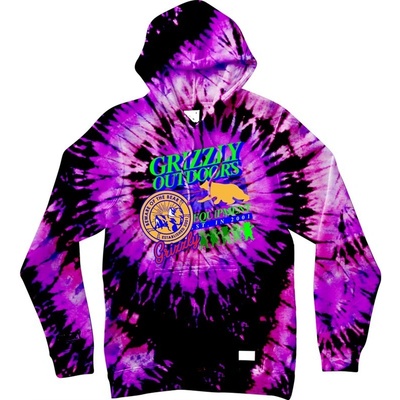 GRIZZLY mikina neon Trail Pullover Hoodie Tdye