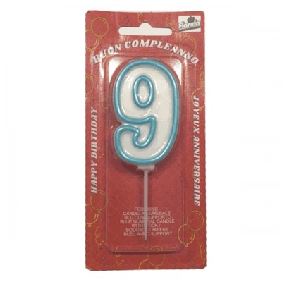 Свещ Рожден Ден синя 9