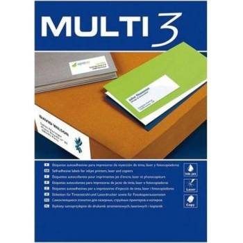 MULTI 3 Етикети за принтер MULTI 3 Бял прав 100 Листи 70 x 42, 4 mm (8410782047056)