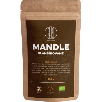 BrainMax Pure Mandle blanšírované Bio 250 g