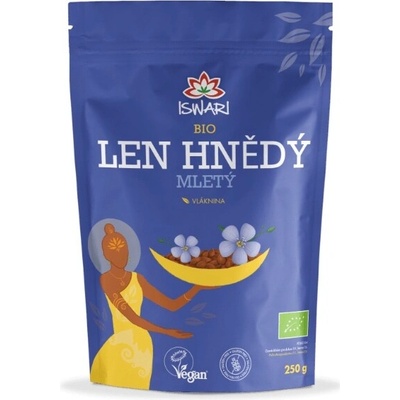 Iswari Ľan hnedý mletý BIO RAW 250 g