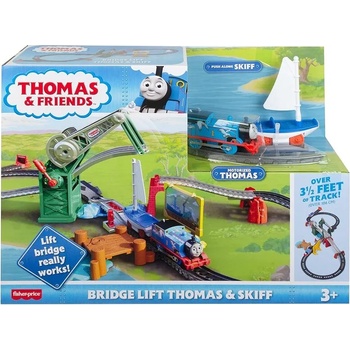 Mattel Игрален комплект Приключение на подвижния мост с Томас и Скиф, Thomas & Friends Bridge Lift Thomas & Skiff Set от серията TrackMaster, GWX09