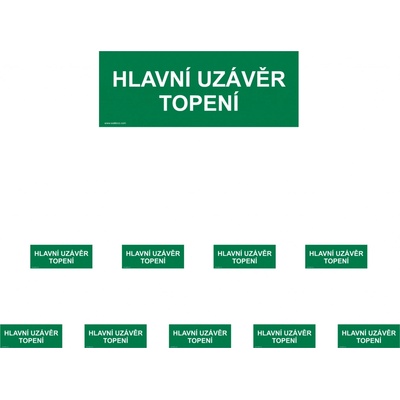 Walteco Hlavní uzávěr topení, 210x80mm, samolepka Množství: 10 ks , 20079BP2