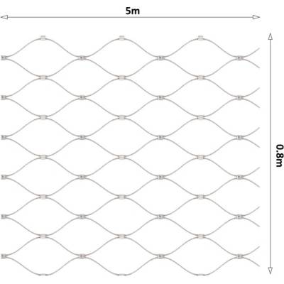 Lanková sieť, 0,8 x 5 m, oko 60 x 104 mm, ø 2 mm, AISI 316