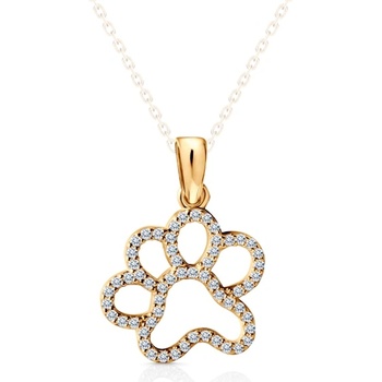 SAVICKI Висулка с лапичка savicki: жълто злато, цирконий