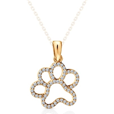 SAVICKI Висулка с лапичка savicki: жълто злато, цирконий