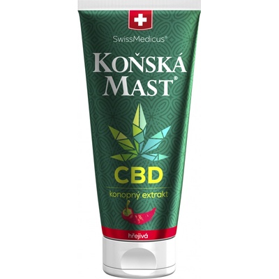 Swissmedicus Koňská mast s kolagenem s CBD hřejivá 200 ml