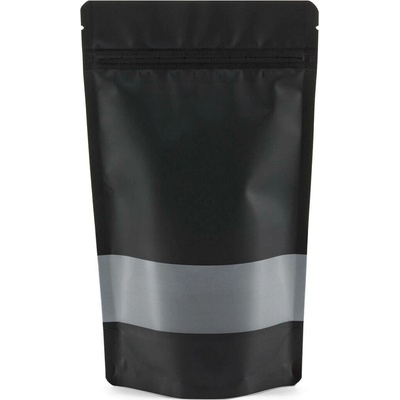 Doypack ZIP | černý mat s okénkem| recyklovatelný obsah 250ml (110 × 185 + 65mm)